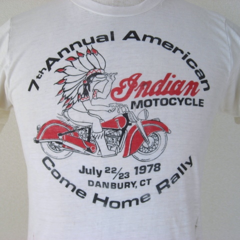 70s INDIAN MOTORCYCLE インディアン モーターサイクル T-シャツ (M 
